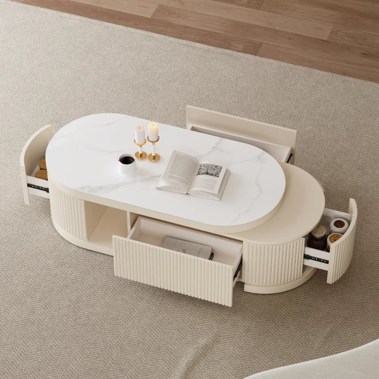 Picture of Eclipse Oval Extendable Coffee Table – Natural Wood