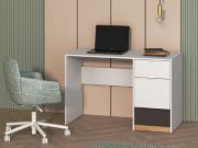 Picture of Alinea Modern Desk with Drawer & Storage Cabinet – Natural Wood