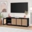 Picture of Ravena Woven-Panel TV Unit – Four Doors, Natural Wood