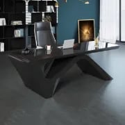 صورة ليمور – مكتب خشب طبيعي بإطار هندسي