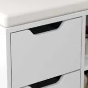 صورة تولا مقعد أحذية أبيض مع وحدة تخزين