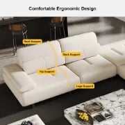 Picture of Segal Natural Wood Lounge Sofa – Flexible Leather Seating