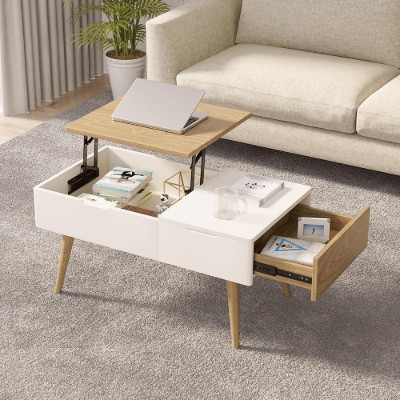 Picture of Mocito Lift-Top Coffee Table – Natural Wood with Storage Drawer