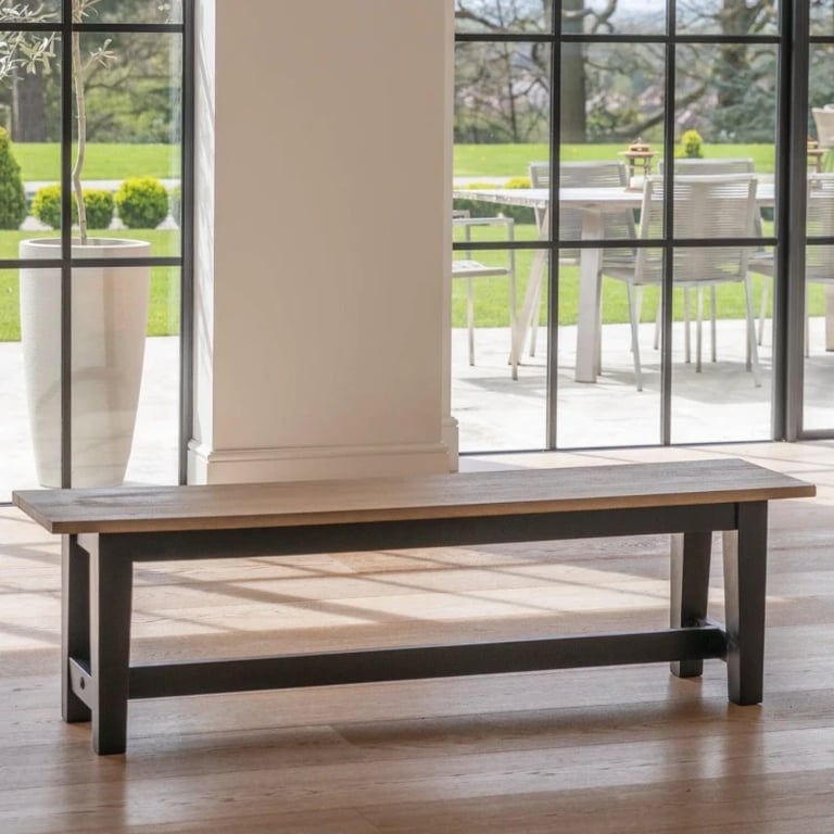 Picture of Bardin Natural Wood Two-Tone Bench