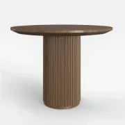 Picture of Merso Round Dining Table – Fluted Base & Natural Wood Top