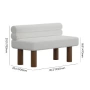 Liora Upholstered Bench with Curved Backrest – Natural Wood
