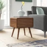 Picture of Birilian Natural Wood Side table - One drawer