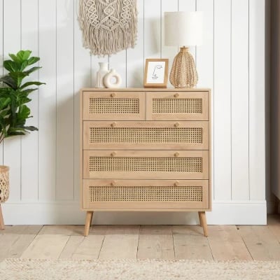 Picture of Liora –Chest in Natural Wood & Rattan