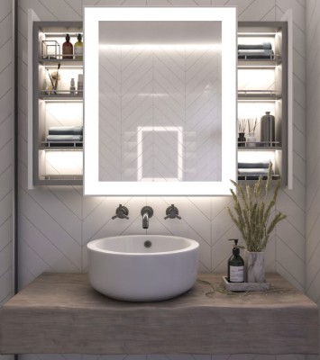 مرايا مضيئة بوحدات تخزين خلفية متحركة