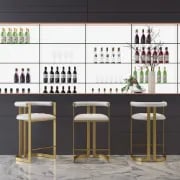 صورة كرسي بار كليمان – إطار ذهبي مع مقعد مُبطّن