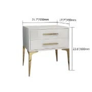 Hype Nightstand – Glossy Modern Design with Two Drawers and Gold Legs