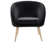 Picture of Divano Curved Accent Chair – Natural Wood with Plush Upholstery