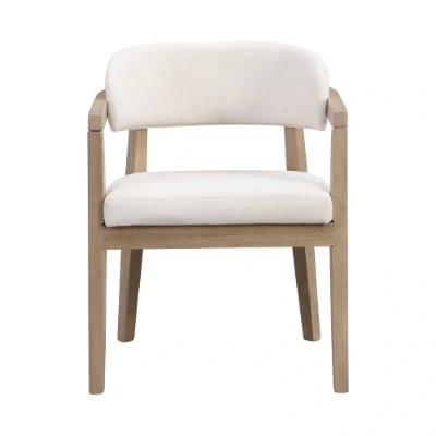 Elvara Dining Set – Natural Wood with Upholstered Chairs