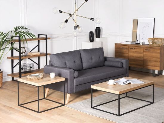 Picture of Delano Natural Wood Coffee Table with A Metal Frame