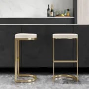 Aurélie Modern Bar Stool –  with Golden Base