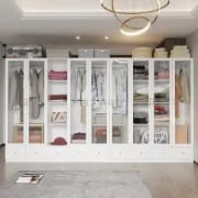 Picture of Glassy Multi-unit and multi-use wardrobe natural wood