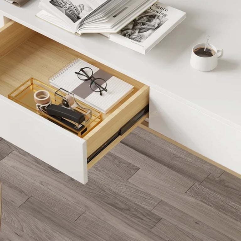 Picture of Hence – Natural Wood Office with Drawer | Modern Rectangular Design