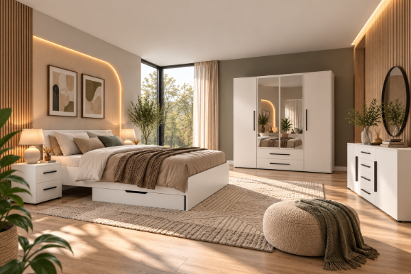 Picture of Nexas modern Bedroom Set – Natural Wood