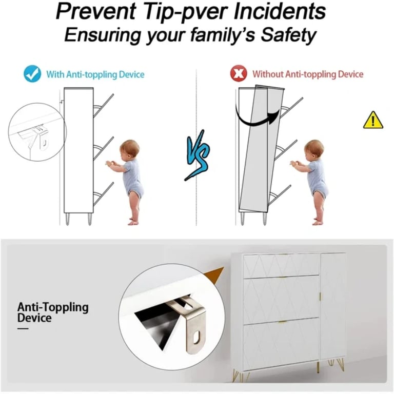 Black Aadhyareddy 16 Pairs Manufactured Wood Shoe Storage Cabinet