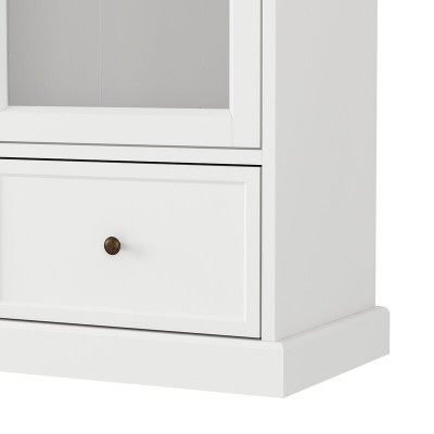 Linda - Natural Wood Cabinet with Glass Doors