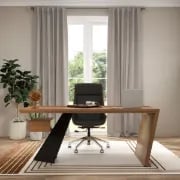 Picture of Zekar – Natural Wood Accent Desk with Handcrafted Knot-Inspired Top