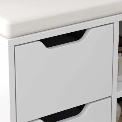 صورة تولا مقعد أحذية أبيض مع وحدة تخزين