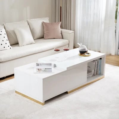 Ardena Living Ensemble – Natural Wood TV Unit & Table Set
