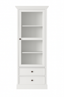 Liyan Glass Storage Cabinet – Natural Wood