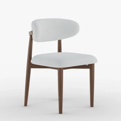 صورة كرسي الطعام إليو بظهر منحني – تصميم أنيق من الخشب الطبيعي المعالج