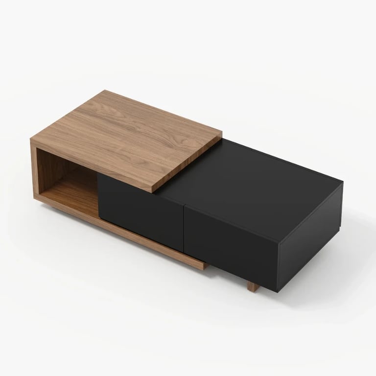 Mauro Media Set in Natural Wood & Black