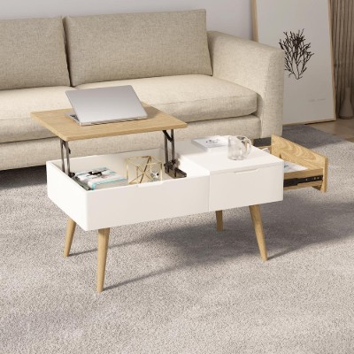 Picture of Mocito Lift-Top Coffee Table – Natural Wood with Storage Drawer