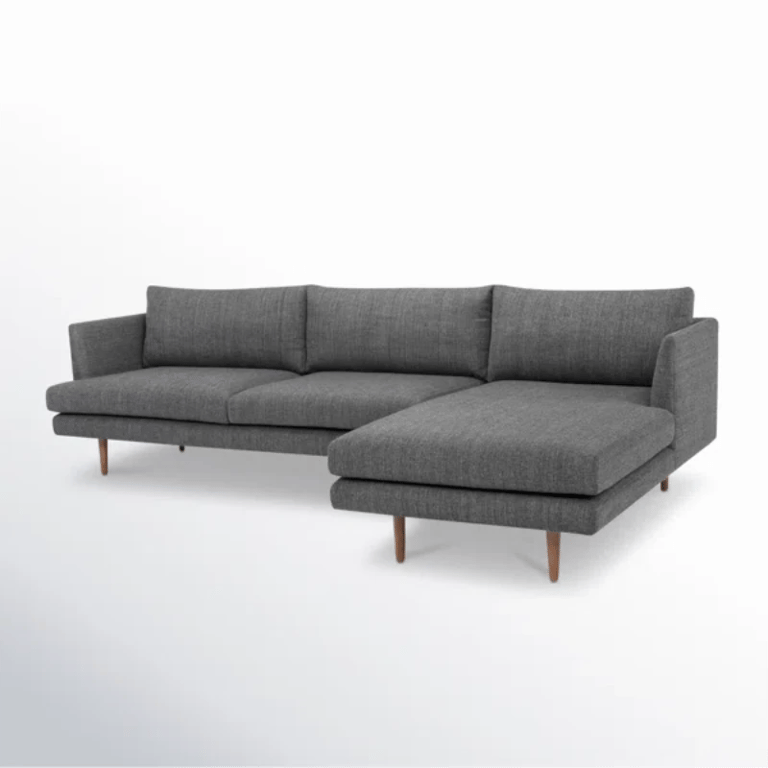 صورة ميلر كنبة ركنية على شكل حرف الـ  – قاعدة من الخشب الطبيعي