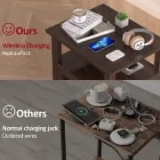 صورة طاولة جانبية خشب طبيعي -شيرلين