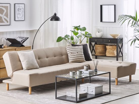 Picture of Velano L-Shaped Modular Sofa Bed – Comfort in Natural Wood