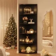 Marvo – Modern Natural Wood Corner Bookcase