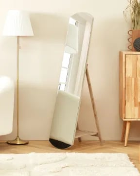 Picture of Reflet Floor Mirror - With Natural Wood Stand.