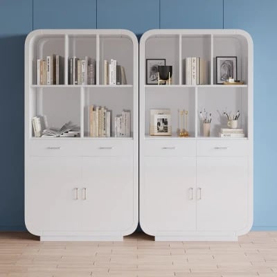 صورة إڤوك– مكتبة خشب طبيعي مزودة بأبواب وأدراج