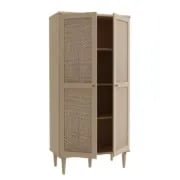 صورة دولاب خشب طبيعي مع راتان -روما