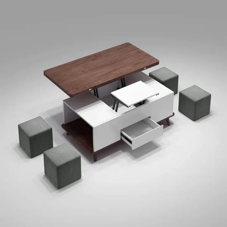 Picture of Smila Multifunctional Natural Wood Coffee table - 5 pieces