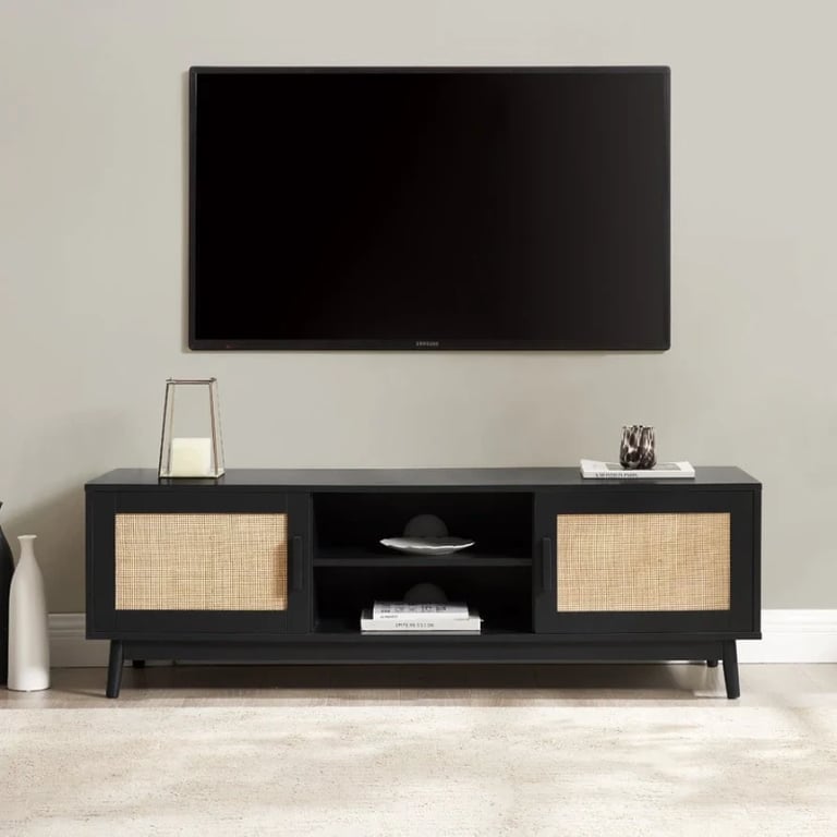 Picture of Lino Natural Wood TV Stand – Woven Doors