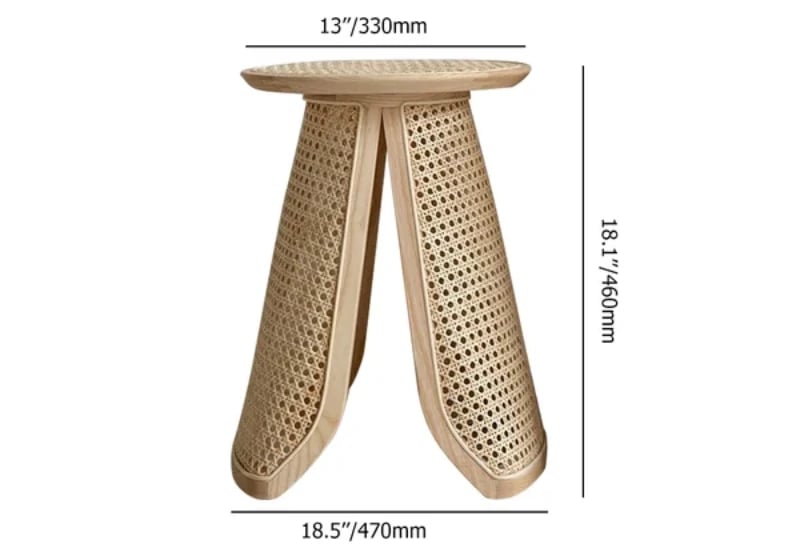 صورة طاولة جانبية حديثة راتان مع خشب طبيعي - كاڤي