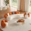 Aurélie Sofa Set – Curved Sofa & 2 Armchairs with Modern Design and Swivel Base