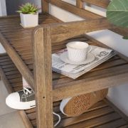 Kitia Solid Wood Shelves Storage Bench