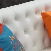 Marcelline – Sofa, Armchair & Ottoman Set with Elegant Natural Wood Accents | Customizable Design