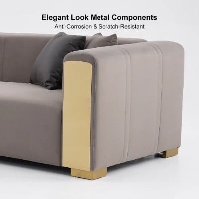 Picture of Luniva L-Shaped Sectional Sofa with Left Chaise – Gold Legs