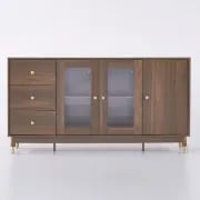 Atacha Modern Sideboard – Natural Wood with Drawers and Shelves