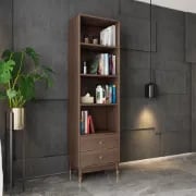 Picture of Master bookcase with 3 shelves and metal frame - natural wood