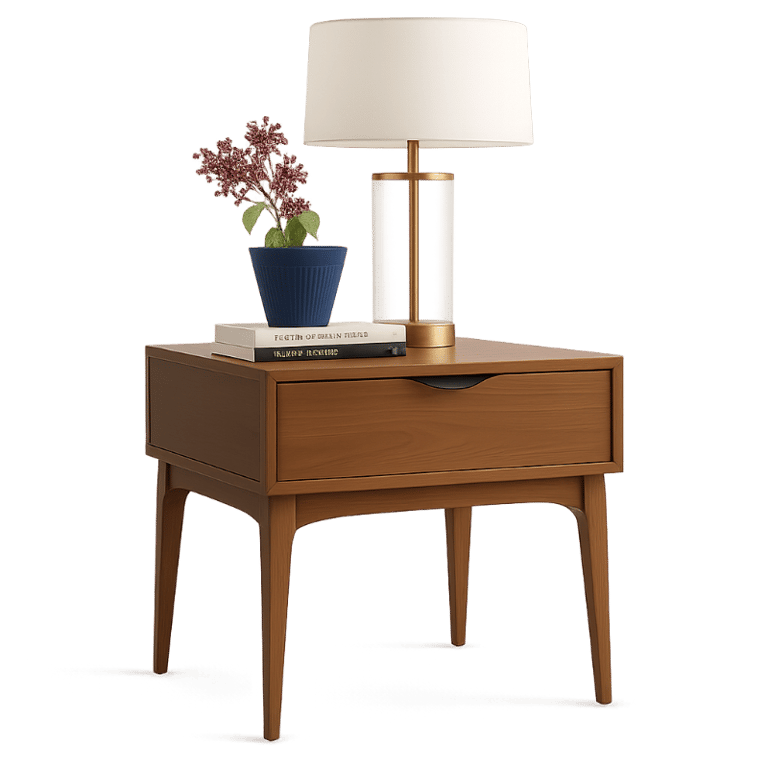 صورة طاولة جانبية خشب طبيعي -فيجلس