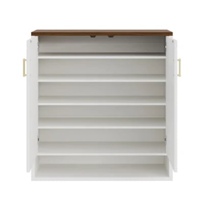 Arcelle – Modern Natural Wood Shoe Cabinet