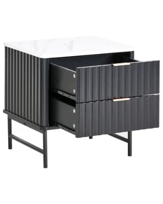 Lorven Modern Bedside Table – Natural Wood